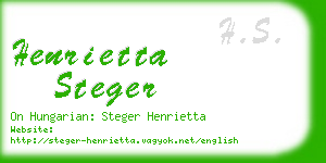 henrietta steger business card